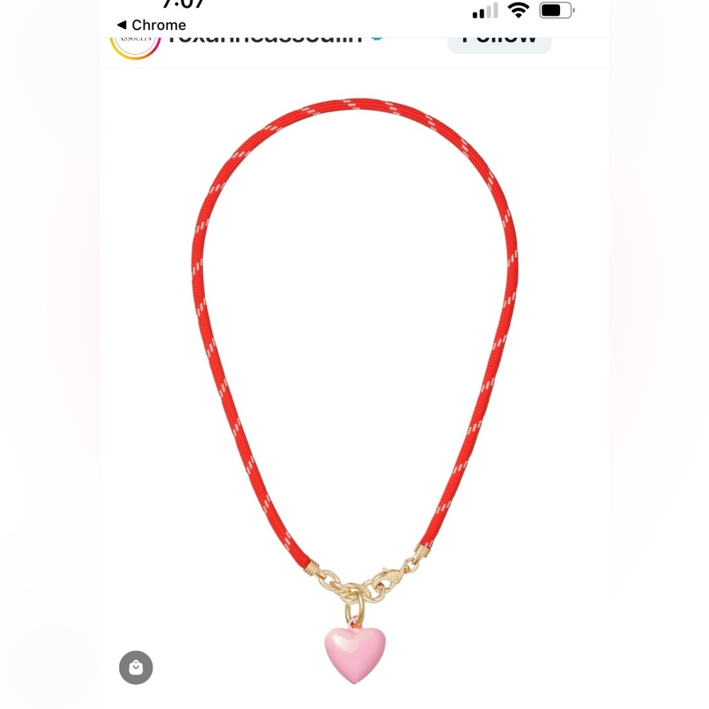 Roxanne Assoulin Blue and Red Heart Necklace